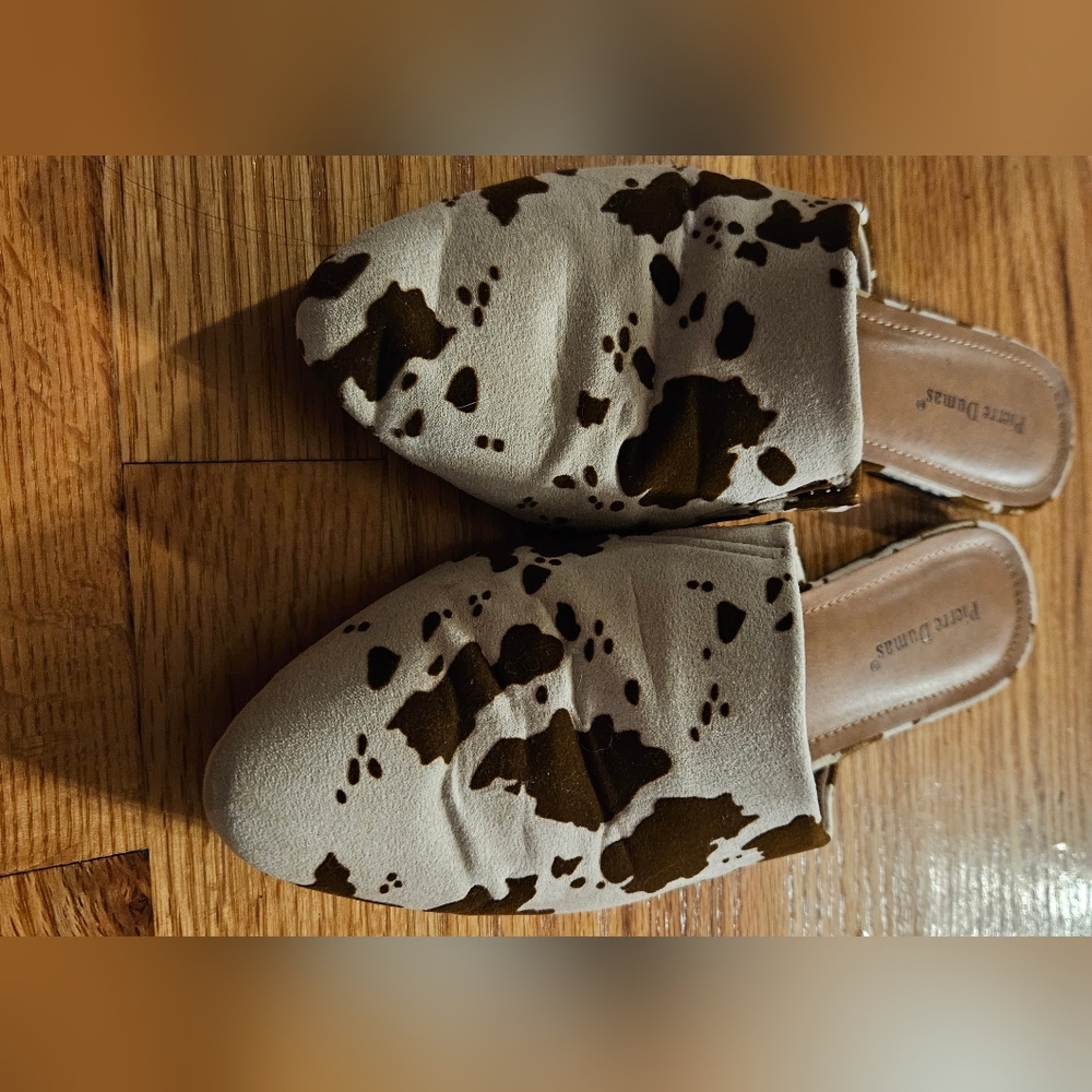 Pierre dumas mules Cow print